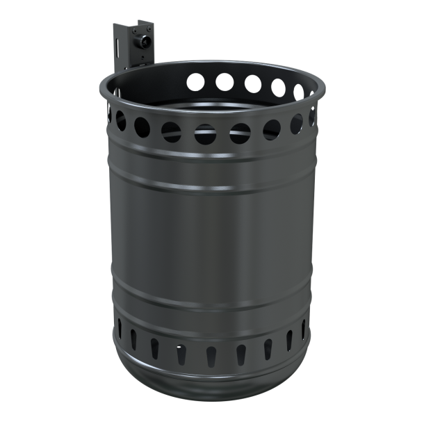 Litter bin, approx. 35 l | hot dipped galvanized and coated DB 703 | without standingpost